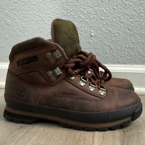 Timberland Euro Hiker Women’s Brown Leather Hiking Boots Size 8M